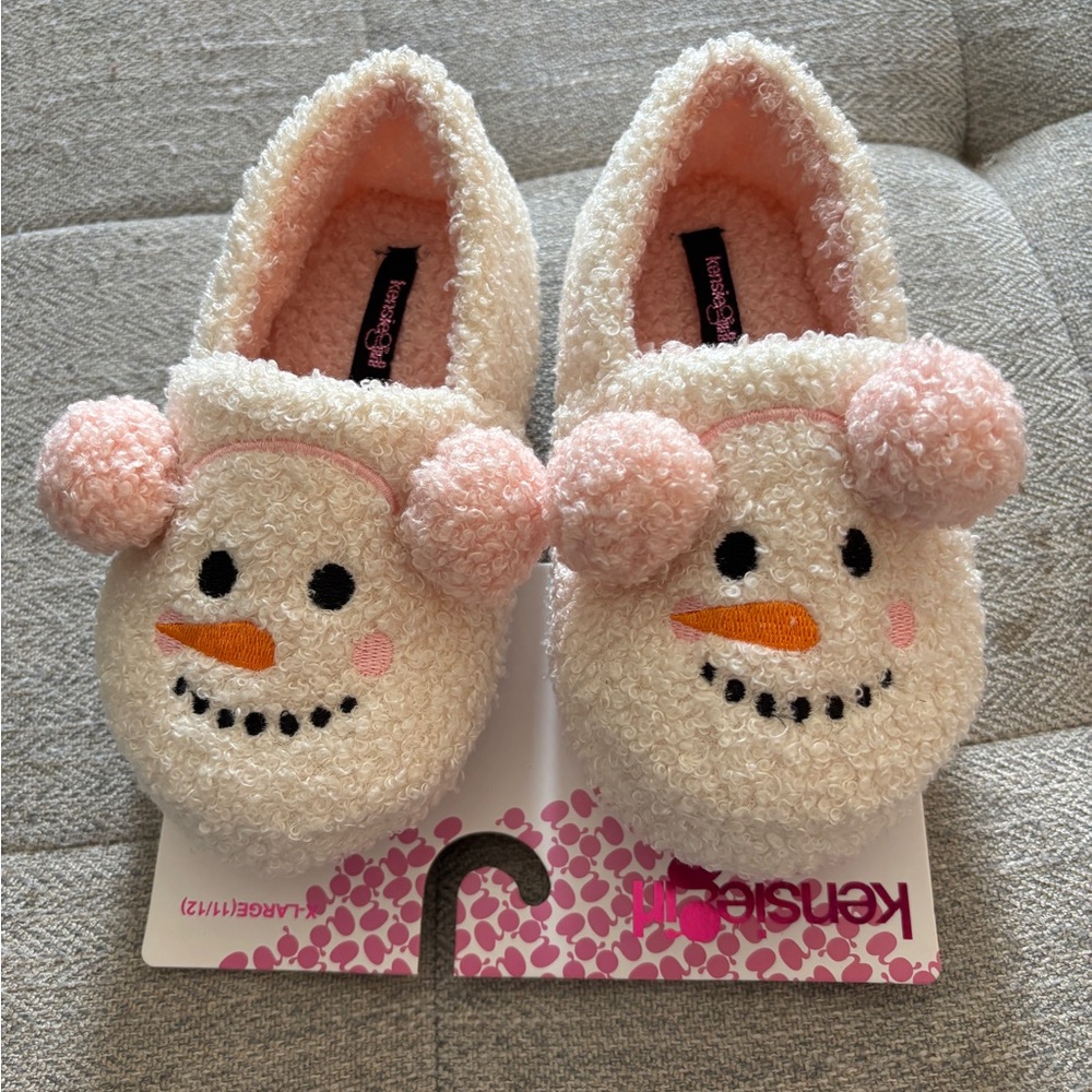 Kensie Girl Snowman Slippers Sz x-large 11/12